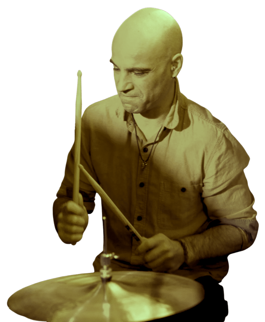 Danielle cropped Daniele drumming